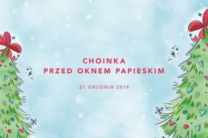 choinka przed oknem papieskim